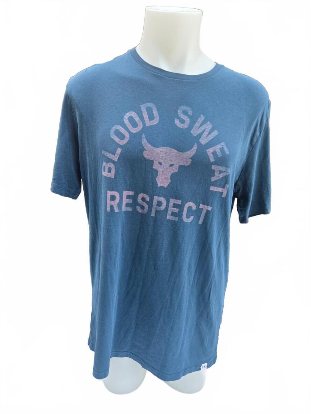 Under Armour Men's HeatGear Blue 'Blood Sweat Respect' Large